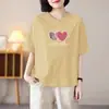 Comercio Electrónico Transfronterizo Moda con Descuento Comercio Exterior Mamá Camiseta de Manga Corta Cuello Redondo para Mujer Holgada Adelgazante Diseño Estampado Sentido de Diseño Nicho