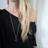 Joyería de comercio exterior europea y americana estilo metálico simple sexy hueco corazón de amor corazón collar collar largo de cadena para suéter