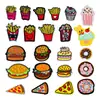 Bordado de computadora de hamburguesa y papas fritas, parche de tela de bordado de dibujos animados, parche para planchar con adhesivo termofusible, parche para ropa DIY, venta al por mayor
