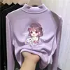 Ropa interior cepillada para niñas de doble cara con forro polar, nuevo estilo de camiseta interior de cuello alto para niños, top de camiseta de manga larga para otoño e invierno, moderno
