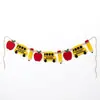 Exclusivo para ventas transfronterizas: Banderines de fieltro de manzana, lápiz y autobús escolar, banderas de tela no tejida para decoraciones de regreso a clases, envío OEM disponible