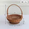 Cesta de Tecelagem de Rattan Sintético com Pés Altos, Cesta de Armazenamento, Cesta de Compras, Cesta para Frutas e Presentes, Cesta de Armazenamento para Utensílios Domésticos