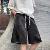 Pantalones Cortos de Seda Helada de Verano para Hombre Estilo Chino Patrón de Dragón Jacquard Pantalones Deportivos Sueltos Ropa Exterior Delgada Casual Pantalones de Playa