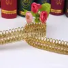 Venta al por mayor del fabricante Nuevo Encaje Floral de una sola oreja, Exquisito Encaje de Hilo Dorado y Plateado, Accesorios para Vestimenta Multicolor, Encaje Dorado