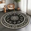 Alfombra Redonda Estilo Floral Étnico Transfronterizo Alfombrilla para Cesta Colgante Bohemio Retro Alfombra para Dormitorio Sala de Estar Terciopelo de Cristal
