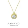 Elegante y Moderno Collar para Mujer, Colgante Redondo de Diamante Completo de Alta Gama, Diseño de Nicho con Diamantes, Lujo Ligero, Cadena para Clavícula Galvanizada en Oro Real