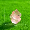 Esquilo de desenho animado em miniatura com paisagem que brilha no escuro, decoração DIY de paisagismo de jardim, acessório de cápsula surpresa, ornamento de mesa em miniatura