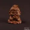 Madeira de Jujuba Fulminada Escultura Gato da Sorte Pingente Acessórios DIY Tartaruga da Fortuna Brinquedo Ornamentado Cultural Taoísta Item de Presente Chinês