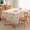 Toalha de Mesa Floral Fresca e Simples, Impermeável e à Prova de Óleo, Jogo Americano de Mesa de Jantar Sem Lavagem, Novo Modelo 2026, Toalha de Mesa de Centro de Luxo Leve de Alta Qualidade