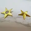 Estrella de cinco puntas tridimensional de 4 cm aleación de zinc chapada en oro accesorios de medalla de estrella de cinco puntas insignia de gorra de estrella tridimensional pasta plana