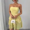 Vestido Novo de Verão Mais Vendido da Amazon, Moda Europeia e Americana Estilo Celebridade da Internet Tomara-que-caia Sem Mangas Saia Tubinho Justa