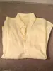 Recomendado por ONE~Camisa de linho amarela semitransparente com colarinho para mulheres, top fino respirável de luxo leve coreano 2026