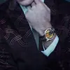 Ganador Moda Casual para Hombre Europea y Americana Luna Hueca Impermeable Tallado Hueco Reloj Mecánico Automático