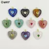 Wt-P2059 Collar con Colgante de Joyería de Piedra con Forma de Corazón Dulce y Romántico y Zircón con Forma de Corazón Cristal Rosa Cristal de Fresa Gema