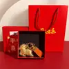Amuleto de la Suerte del Año de la Oveja Llavero de Ovejita Bolso Dorado Cadena para Teléfono Colgante Souvenir Exquisito de Negocios Regalo
