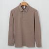 Suéter de Cachemira Solapa Camiseta Seda Modal Camisa Cálida Cuello para Hombre Manga Larga Otoño e Invierno Terciopelo Polo para Hombre