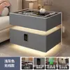 Mesita de noche inteligente de lujo moderno con iluminación ambiental flotante, cerradura de contraseña y carga inalámbrica para uso en dormitorio del hogar