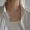 Colar de Pérolas de Prata Esterlina S925 de Alta Qualidade para Mulheres 2026 Novo Estilo Coreano Pingente Moda Simples Trevo Corrente para Clavícula