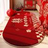 Tapete de veludo cristalino para cabeceira de casamento, cobertor decorativo vermelho para sala de casamento, novo tapete chinês com palavras felizes