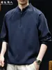 Sudadera con Media Cremallera "Waffle" de Alta Gama para Hombre Estilo Primavera/Otoño 2026 Cuello Alto Manga Larga Marca de Moda Holgada Talla Extra Superior