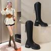 Botas largas de suela gruesa para mujer para personas pequeñas Otoño e Invierno 2025 Nuevas botas altas hasta la rodilla de caballero Botas Botas Ins