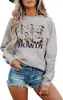 Amazon otoño nueva sudadera de mujer para Halloween Patrón de calavera fantasma pullover sin capucha Cuello redondo