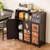 Nuevo Estante de Almacenamiento para Cocina, Gabinete de Almacenamiento de Múltiples Niveles de Pie, Horno de Microondas, Alacena Doméstica, Gabinete Multifuncional, Gabinete de Almacenamiento