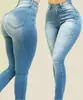 Comercio Exterior Amazon Transfronterizo Europeo y Americano Jeans Ajustados de Cintura Alta Alta Elasticidad para Mujer, Ajuste Delgado Jeans Ajustados Elásticos Venta al por Mayor
