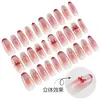 Uñas Postizas Populares de Xiaohongshu con Brillo Fino Ojo de Gato, Lunares, Moño, Rubor, Pegatinas para Uñas, Uñas Postizas Hechas a Mano