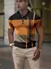 Site Independente da UE Transfronteiriço Nova Camisa Polo Masculina Verão Impressão Digital 3D Casual de Negócios Manga Curta Gola Camisa