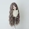 Peluca para Muñeca BJD Color Multicolor Opcional Flequillo Largo Ola de Agua Cabello Largo Rizado de 3/4/6 Puntos Seda de Alta Temperatura Cabello en Blanco