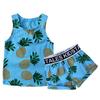 Conjunto de ropa infantil moderna con chaleco y pantalones cortos estampados de verano para bebé