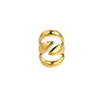 Anillo de Acero Inoxidable Chapado en Oro de 18K Geométrico de Corazón Europeo y Americano Lujo Accesible Nicho Diseño Asimétrico Anillo Abierto para Dedo Índice