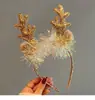 Accesorios para la Cabeza de Navidad, Diadema de Lujo para Navidad, Diadema de Cuernos de Reno con Lentejuelas, Pasador, Accesorios para el Cabello Lindos de Disfraz Navideño para Adultos