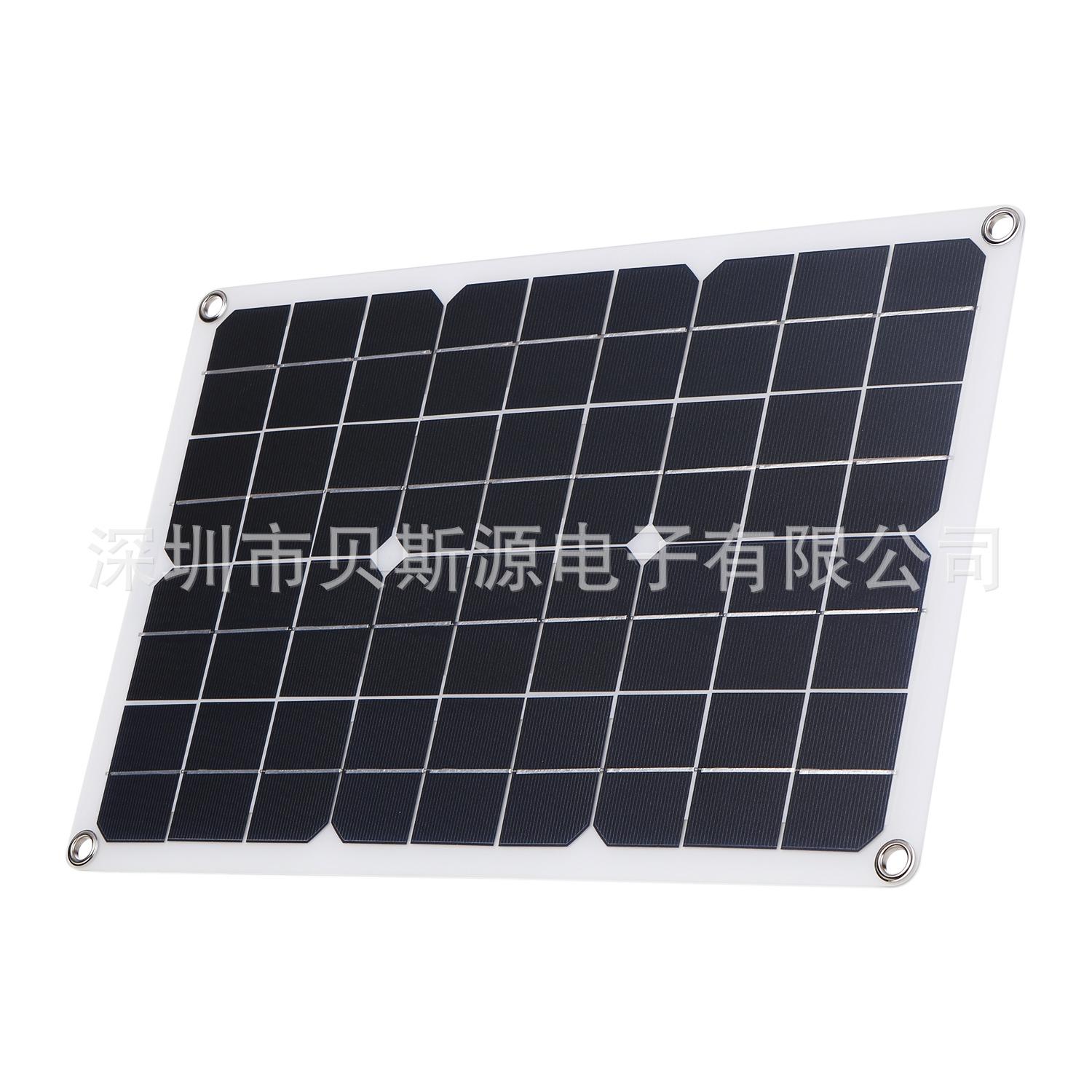 跨境亚马逊热 太阳能板 solar panel 光伏充锂电板组件应急防停电 光伏板 太阳能 10W 20W 30W 40W 50W 60W 70W 100W
