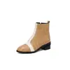 Nuevas Botas Cortas de Serpiente con Costuras Europeas y Americanas Botas Knight de Martins Botas de Tacón Medio Grueso Tallas Grandes 40-50 Botas de Comercio Exterior