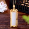 Colgante antiguo de plata 925 dorada con incrustaciones de jade Hetian natural blanco grasa de oveja para enamorados