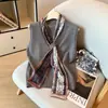 Chaleco de Punto Gris con Cuello Halter de Seda Estilo Old Money para Mujer, Para Capas de Primavera y Otoño, Sensación de Lujo, Top sin Mangas con Cuello en V para Mujer