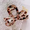 836 Estampa de Leopardo Coreano Retrô Grampo Assimétrico Pegador Menina Estilo Ins Clipe da Parte de Trás da Cabeça Clipe de Tubarão Acessórios de Cabelo