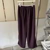 Calça Wide Leg Confortável de Pele Sintética de Coelho para Mulheres, Outono e Inverno Cintura Alta Solta Grossa Quente Casual Esportiva Versátil Calça de Lã