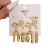 Set de 9 Pares de Aretes Originales Nuevos Dorados Transfronterizos Versátil Ccb Geométrico Estilo Minimalista Pendientes de Comercio Exterior Venta al por Mayor