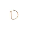 Aros de nariz europeos y americanos en forma de D de acero inoxidable, tachuelas para nariz de acero de titanio, joyería para piercing, tachuelas falsas para nariz sin perforación, venta al por mayor