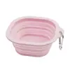 Tigela dobrável de silicone para pet, tipo macaron, em estoque, para uso transfronteiriço, tigela para pet de gato e cachorro para atividades ao ar livre, tigela de silicone portátil para alimentação lenta