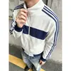 C253 Blanco M-2xL P32 Corte holgado, otras marcas tienen etiquetas, cuello redondo, con etiqueta de cuello, manga larga, a rayas, en stock