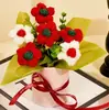 Artesanía Transfronteriza Tejido Ramo Pomposo Girasol Rosa Flor de Lana Flor Artificial Cubo de Abrazo Adorno Regalo