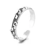Anillo Nota Musical Amanecer de Primavera en Pentagrama para Mujer, Estilo Vintage Artístico, Anillo de Plata Tailandesa Envejecida, Diseño Abierto Ajustable