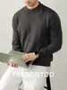 [Calefacción por Infrarrojo Lejano] Suéter Cálido de Lana de Oveja y Modal Anti-Pilling con Cuello Medio Alto para Ropa Interior de Otoño e Invierno para Hombre