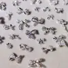 Arte de Uñas Transfronterizo Ultra Brillante Circonita Lazo Plateado Decoración de Uñas Celebridad de Internet Popular Venta Caliente Mariposa Pequeña Accesorios para Uñas Al por Mayor