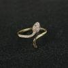 Moda Transfronteriza Nuevo Anillo Vivo con Forma de Serpiente Cobre Micro-incrustado Zircón Anillo Unisex para Hombres y Mujeres Anillo Abierto Ajustable