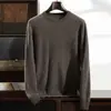 Nuevo suéter de cachemira liso para hombre de otoño e invierno, cuello redondo, corte holgado, casual, engrosado, suéter de punto cálido